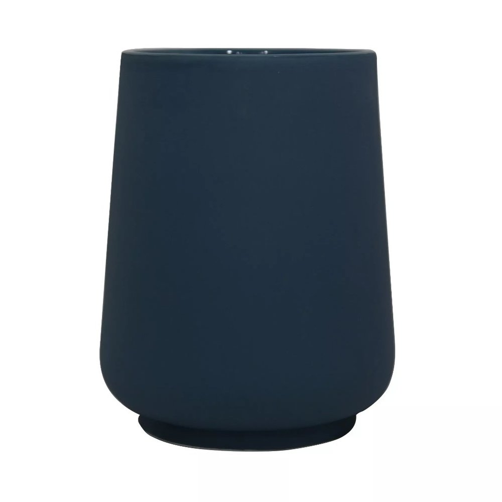 new CHINA BLUE Haven Daylesford 10" tall BREAKABLE CERAMIC Bathroom Wastebasket